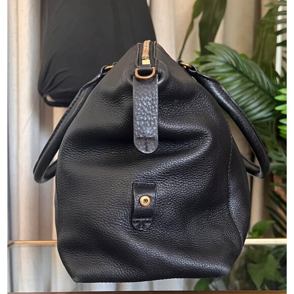 AUTHENTIC TORY BURCH BLACK LEATHER LIMITED EDITION MOON TOTE - Picture 2 of 7